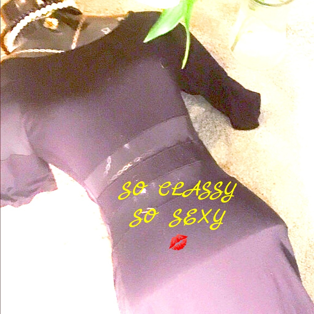 Very sexy black dress with the window panes